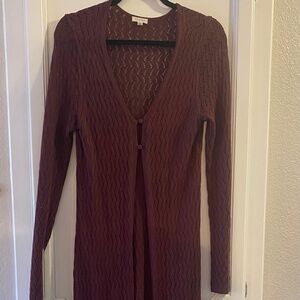 Pilcro long cardigan sweater in brown tone